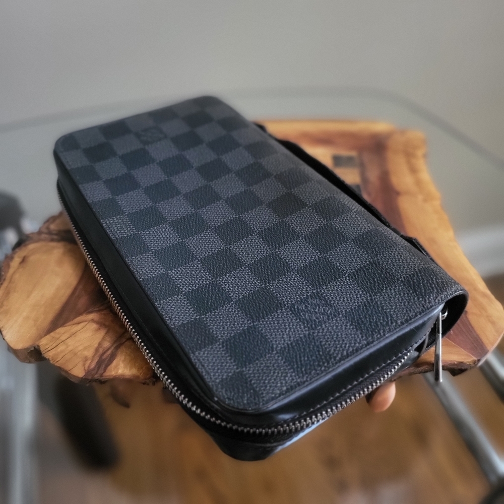 LOUIS VUITTON Zippy XL Long Wallet Travel Case Damier Graphite..w/ COA